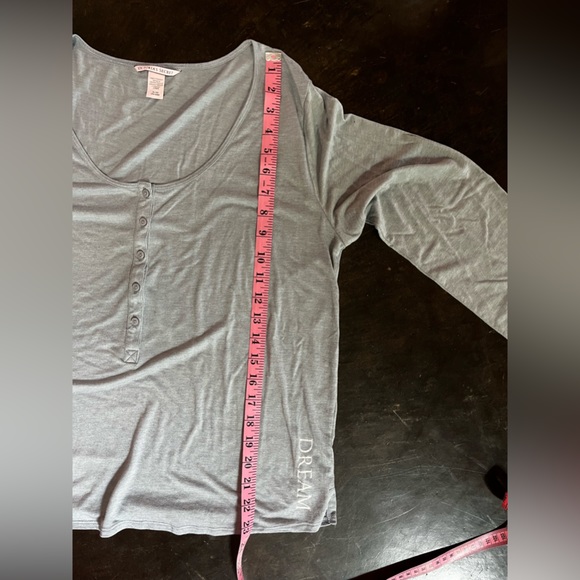 Victoria Secret Gray Henley “Dream” Sleep Shirt, XL - Picture 6 of 8
